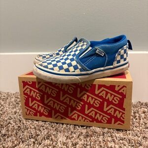 Vans Atwood Toddler Blue & White Checkerboard size 9